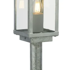 Außenlampe Garten 50 cm IP44 in Silber eckig E27