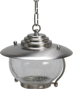 Außenlampe Glas Messing in Nickel IP43 Balkon