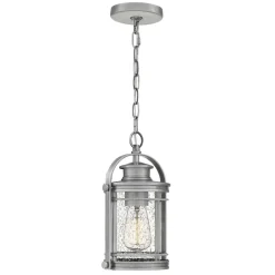 Außenlampe hängend Glas Alu E27 IP44 höhenverstellbar Maritim