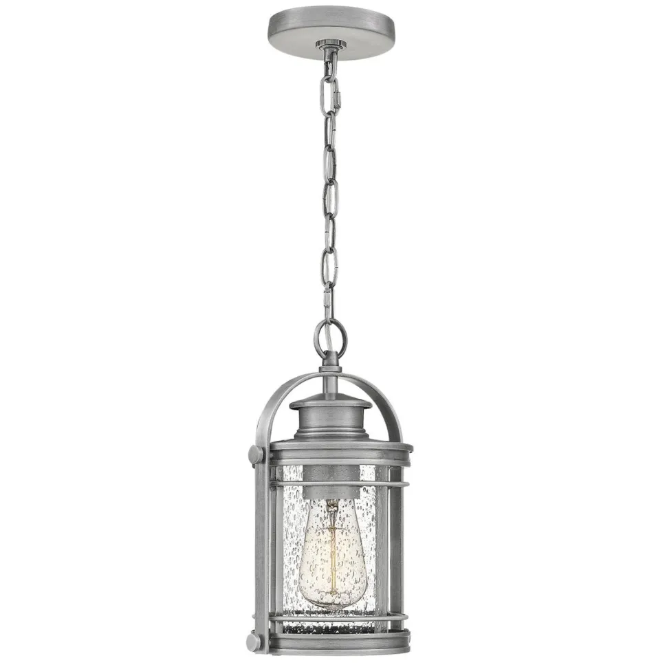 Außenlampe hängend Glas Alu E27 IP44 höhenverstellbar Maritim