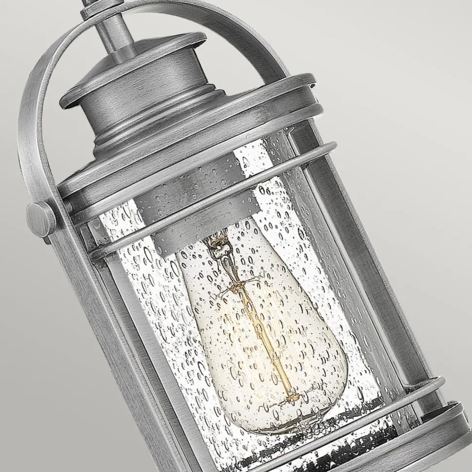 Außenlampe hängend Glas Alu E27 IP44 höhenverstellbar Maritim