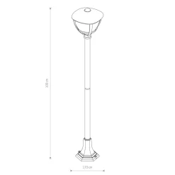 Außenlampe IP44 100 cm Schwarz Aluminium Modern E27