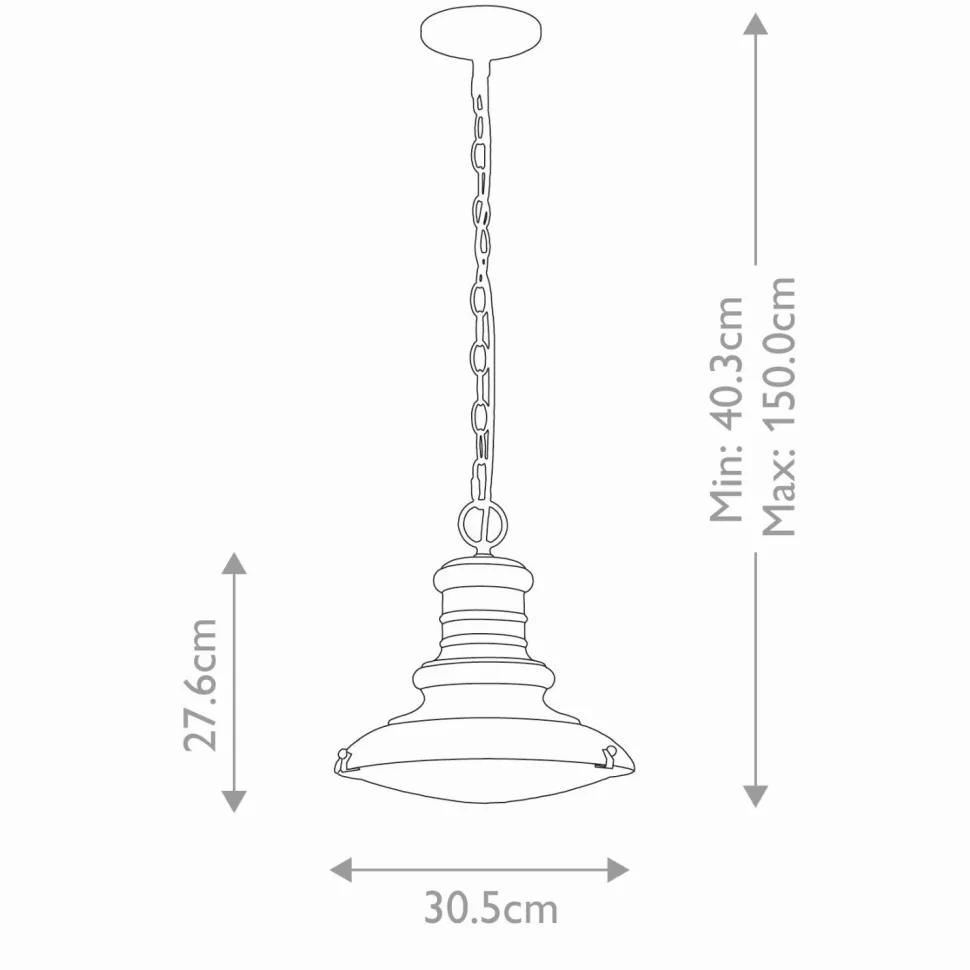 Außenlampe IP44 D: 30,5 cm E27 in Messing antik Vintage