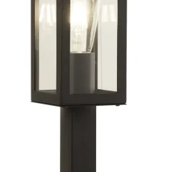 Außenlampe IP44 E27 45 cm Schwarz Glas Edelstahl Modern