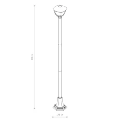 Außenlampe IP44 Schwarz E27 200 cm Aluminium Modern