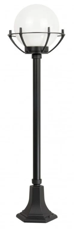 Außenlampe Kugel Schirm 102cm Schwarz Weiß E27