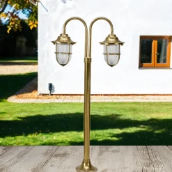 Außenlampe Messing H:85cm Maritim Weg Garten IP54