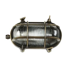 Außenlampe Messing Riffelglas E27 IP64 Maritim SKIATHOS