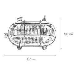 Außenlampe Messing Riffelglas E27 IP64 Maritim SKIATHOS