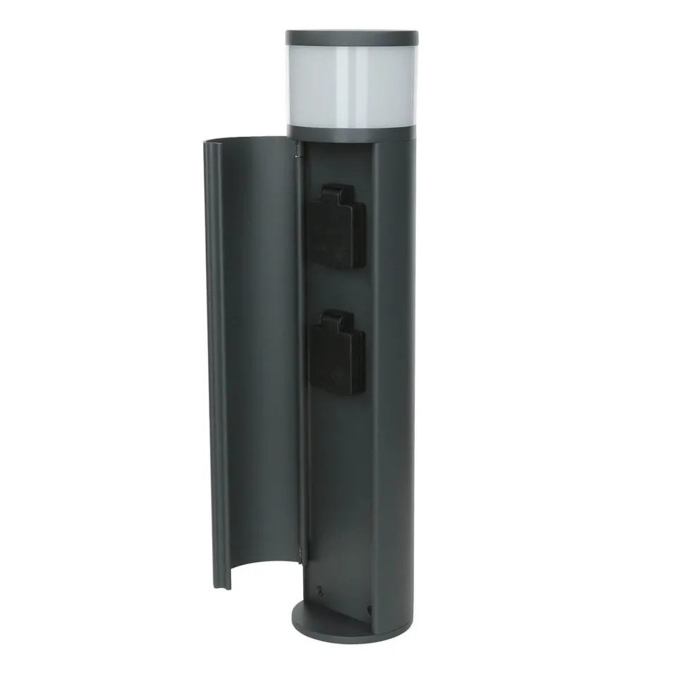 Außenlampe mit Steckdose Anthrazit 46,5cm blendarm