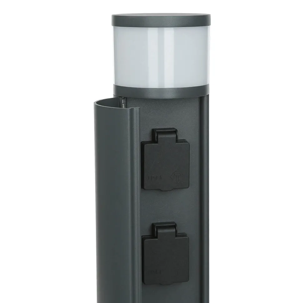 Außenlampe mit Steckdose Anthrazit 46,5cm blendarm