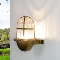 Außenlampe SANTORIN echtes Messing Gitter Schirm