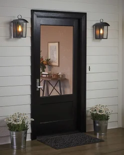 Außenlampe Schwarz antik Regenglas E27 IP44 Rustikal