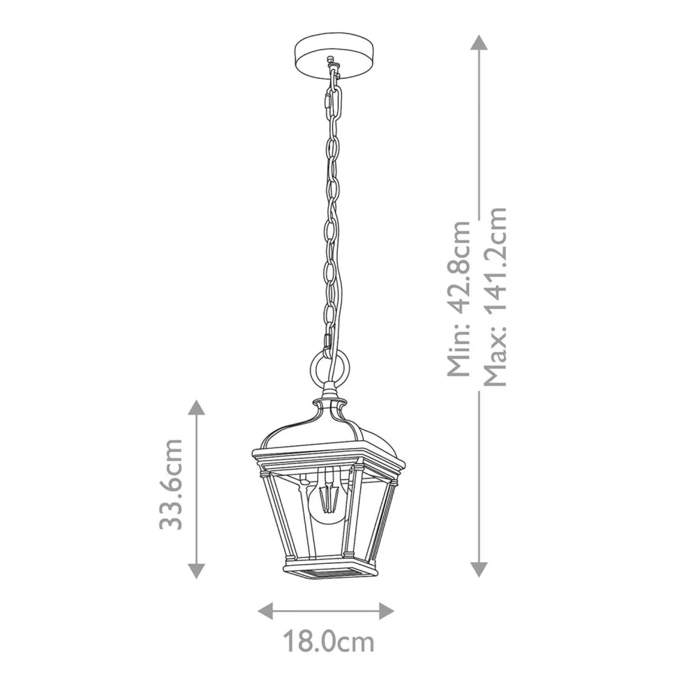 Außenlampe Schwarz B: 18 cm H: max. 141,2 cm E27