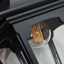 Außenlampe Schwarz IP44 E27 Glas Aluminium Rustikal