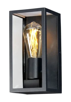 Außenlampe Vintage Aluminium Schwarz H:23,5 cm IP44 E27