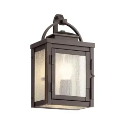 Außenlampe Wand Aluminium Glas IP44 H: 27,9 cm Vintage