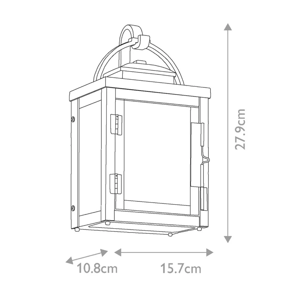 Außenlampe Wand Aluminium Glas IP44 H: 27,9 cm Vintage