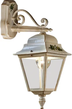 Außenlampe Wand Aluminium E27 IP43 H: 53 cm Rustikal