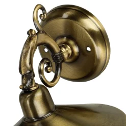 Außenlampe Wand aus Messing Antik mit Glasschirm