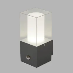 Außenlampe Wand Bewegungsmelder IP44 Grau Weiß eckig E27