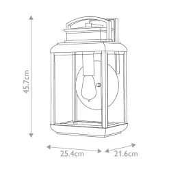 Außenlampe Wand E27 IP44 45,7 cm hoch Glas Aluminium