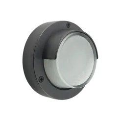 Außenlampe Wand Echt-Messing Glas G9 IP64 rund Ø 14 cm