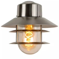 Außenlampe Wand Glas Aluminium in Chrom IP44 E27 Balkon