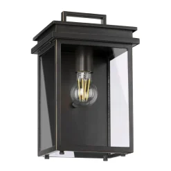 Außenlampe Wand in Bronze antik Aluminium Glas IP44 E27