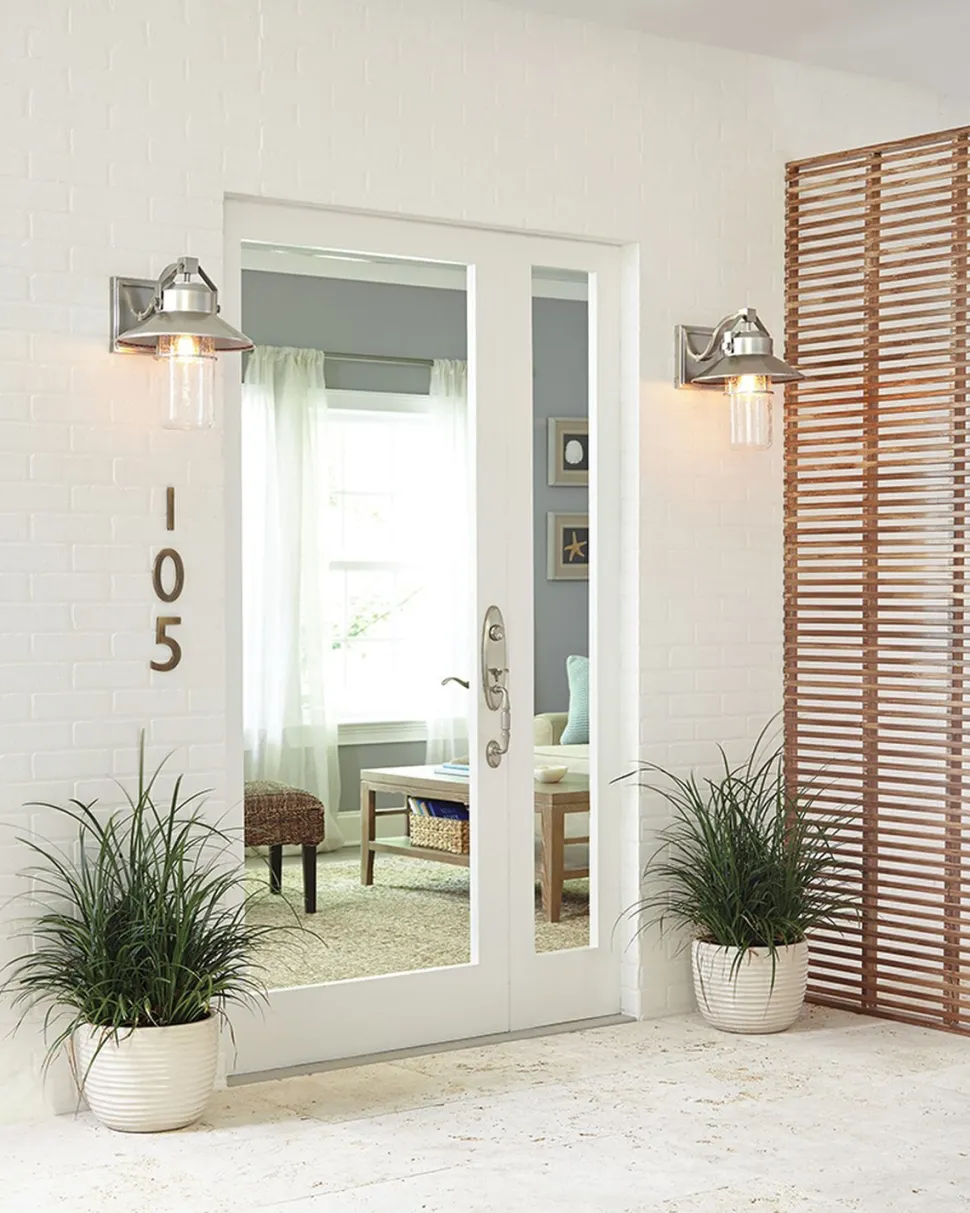 Außenlampe Wand IP44 E27 Glas Maritim Terrasse Haus