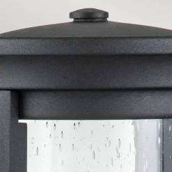 Außenlampe Wand IP44 E27 Schwarz Metall Regenglas MERYL