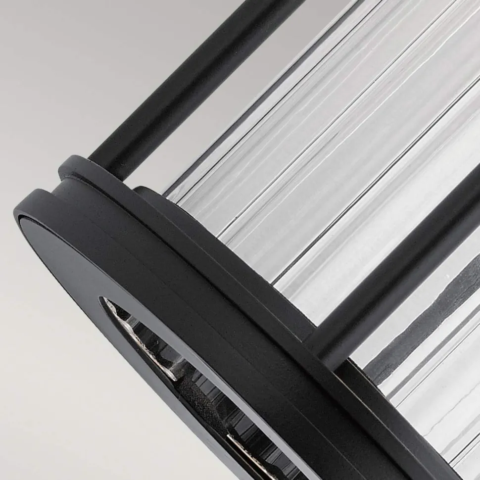 Außenlampe Wand IP44 H: 29 cm Glas Aluminium Schwarz