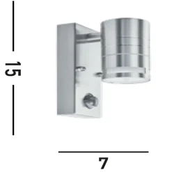 Außenlampe Wand IP44 mit Bewegungsmelder GU10 Stahl