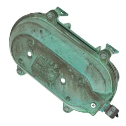 Außenlampe Wand Messing Glas IP64 E27 Maritim Grün antik