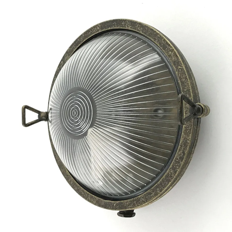 Außenlampe Wand Messing Glas rund Ø 17,5 cm IP64 E27