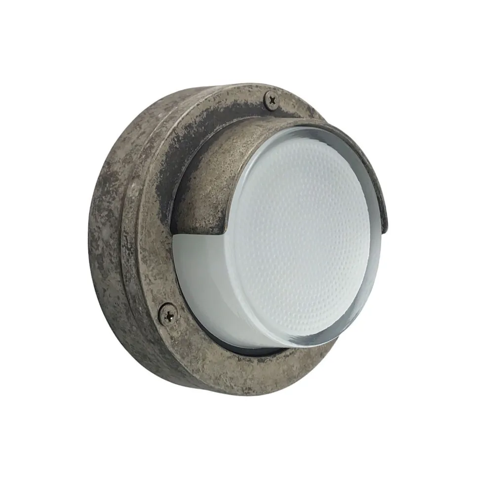 Außenlampe Wand Messing massiv Glas rund D: 14 cm IP64