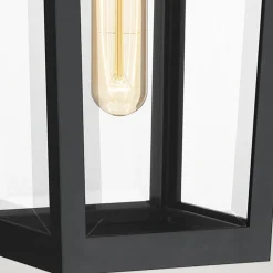 Außenlampe Wand Schwarz E27 IP44 H: 42,9 cm Rustikal