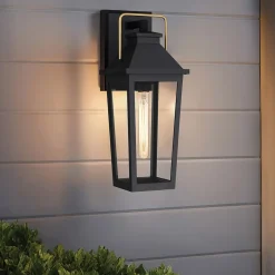 Außenlampe Wand Schwarz E27 IP44 H: 42,9 cm Rustikal