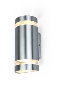 Außenlampe Wand Up Down Edelstahl H:23,5 cm IP44 GU10