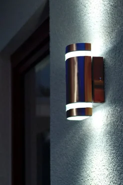 Außenlampe Wand Up Down Edelstahl H:23,5 cm IP44 GU10