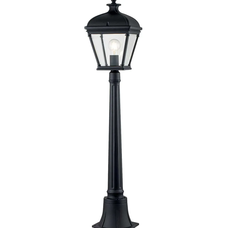 Außenleuchte Aluminium Glas E27 IP44 104,1 cm hoch Schwarz