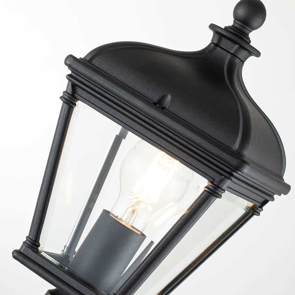 Außenleuchte Aluminium Glas E27 IP44 104,1 cm hoch Schwarz