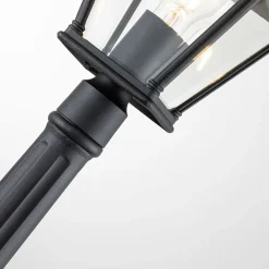 Außenleuchte Aluminium Glas E27 IP44 104,1 cm hoch Schwarz