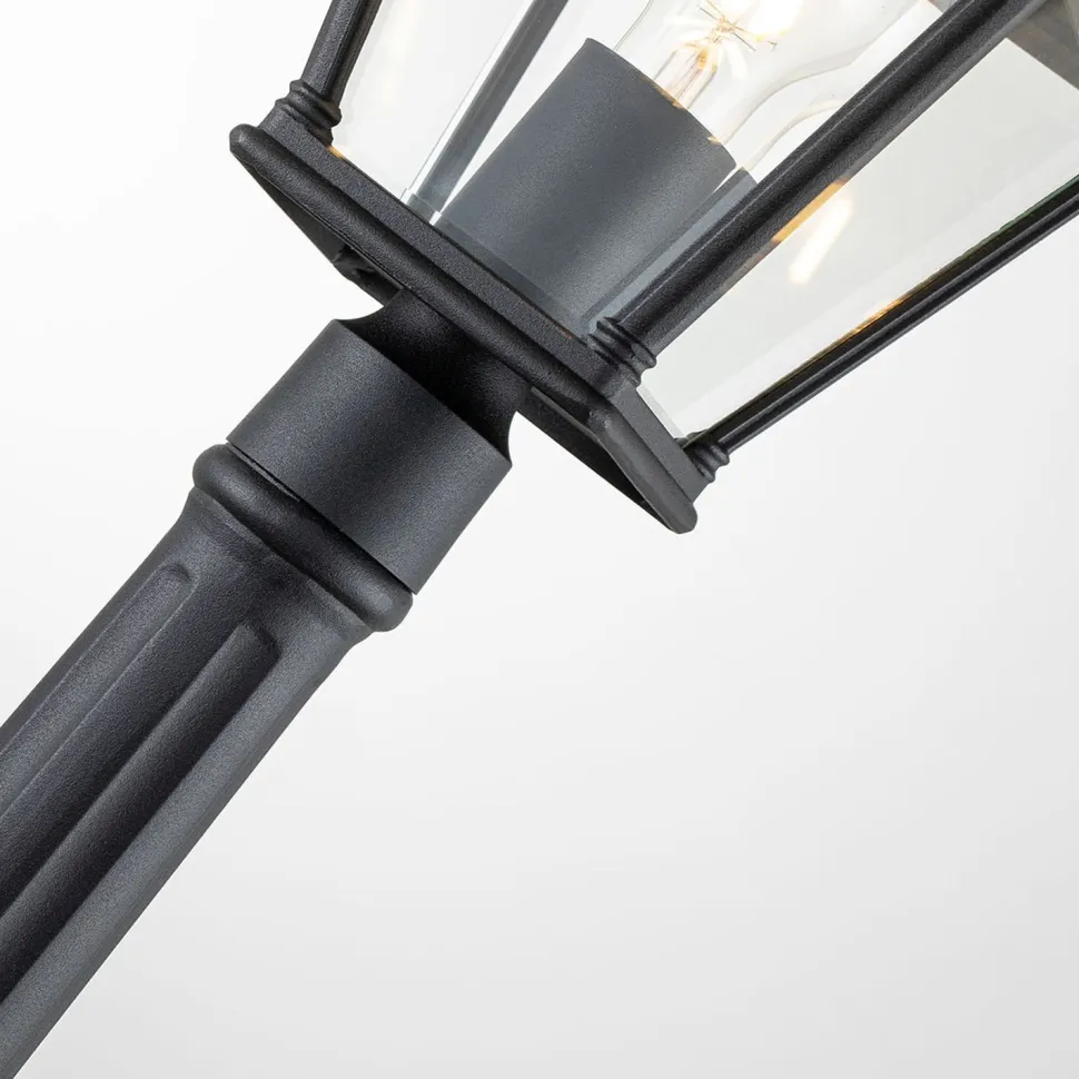 Außenleuchte Aluminium Glas E27 IP44 104,1 cm hoch Schwarz