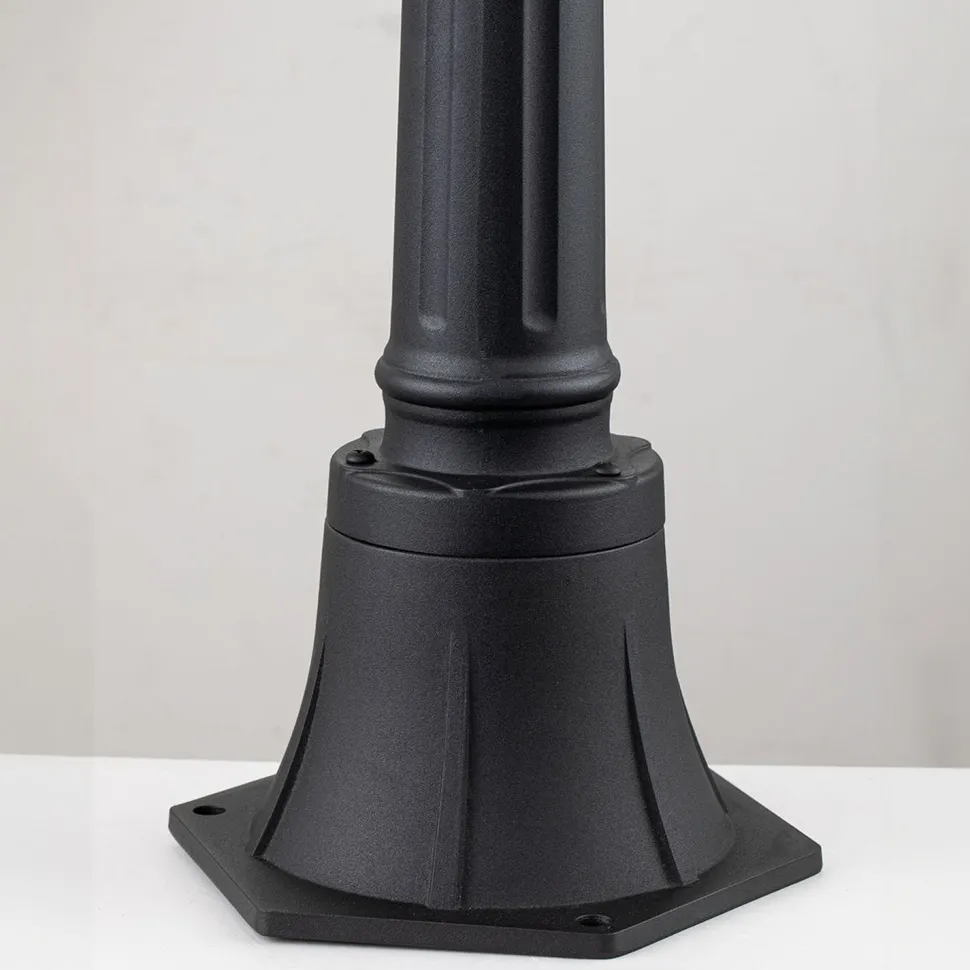 Außenleuchte Aluminium Glas E27 IP44 104,1 cm hoch Schwarz