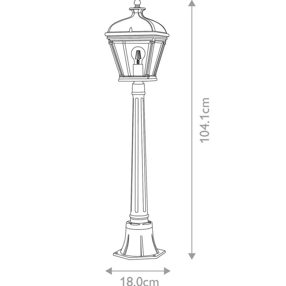 Außenleuchte Aluminium Glas E27 IP44 104,1 cm hoch Schwarz