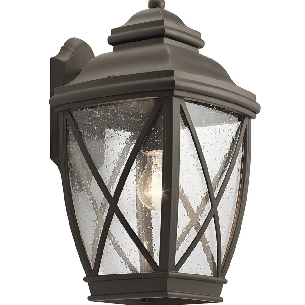 Außenleuchte Aluminium Glas in Bronze antik E27 IP44