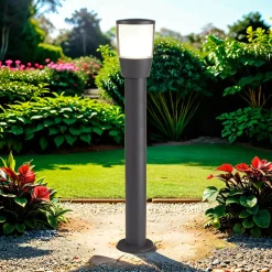 Außenleuchte Anthrazit Weiß IP44 E27 90 cm Aluminium