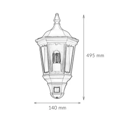 Außenleuchte Bewegungssensor Schwarz Schmiedeeisen