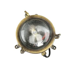 Außenleuchte Bullauge G9 Ø 14 cm Messing Glas